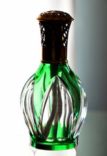 SAINT-LOUIS - Cut Crystal "Shepherd" Lamp, Green Lined • Art Deco Era.