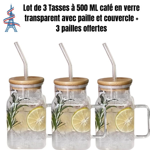Tasse verre 500ml avec - tasse,