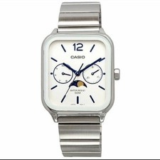 Montre pour homme Casio MTP-M305D-7AV phase de lune en acier inoxydable à qua...