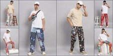 10 PC Lot Homme Coton Pantalon Loose Cordon Patchwork Yoga Bouffant Long