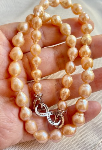 Collier perles doré - , en