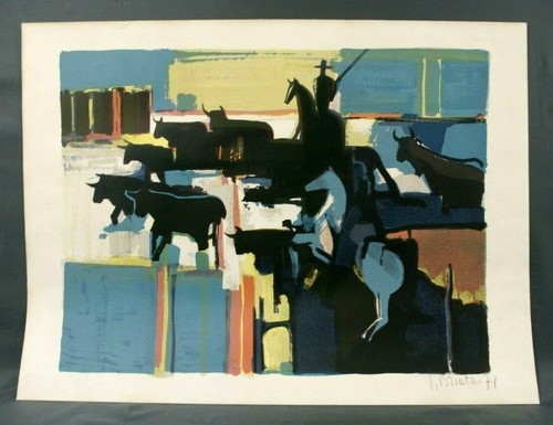 Lithographie camargue 1971 par - camargue,