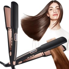 Fer à Lisser Ionique, Lisseur Cheveux Professionnel LCD Température Réglable,...