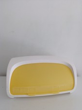 Tupperware Grande Boîte Huche Pain Rangement Blanc Jaune 5736A-1 Brot Box Bread
