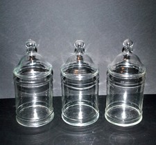 Lot of 3 Blown Glass Cookie Jars - Candy Box Jar 10x24