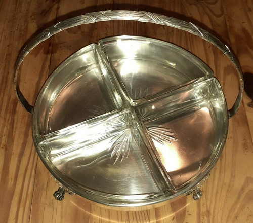 Plateau aperitif metal argente - metal,