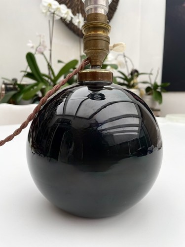 Pied lampe boule opaline - de,