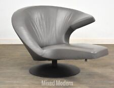 Parabolica Swivel Chair / Chaise Grey Leather Leolux