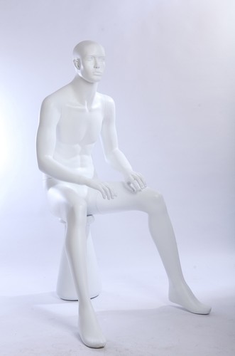 Neuf assis abstrait blanc - blanc, en