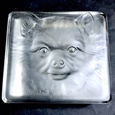 Rare Lalique Large Satin Box Pomeranian Loulou Dog Spitz