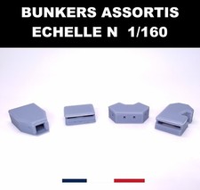 +++ LOT 4 BUNKERS ASSORTIS +++ ECHELLE N 1/160 RESEAU TRAIN MINIATURE PROMO