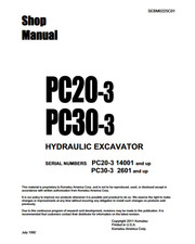 Komatsu PC20-3, PC30-3 Excavator SHOP SERVICE REPAIR MANUAL PDF USB
