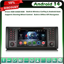 Android 14 8-Core 64GO DAB+BT DVD Autoradio GPS BMW Série 5 E39 M5 BT 5.0 Canbus