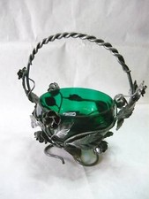 Wrought Iron Centerpiece Basket With Rose And Leaves