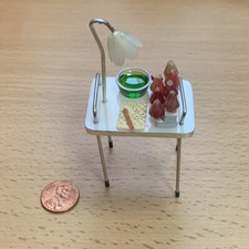 Artisan Dollhouse Miniature Nail Salon Table Diorama Manicure Parlor OOAK