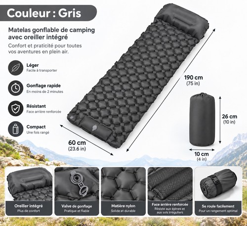 Matelas gonflable camping - matelas,