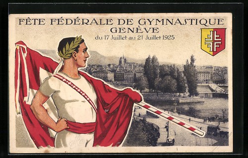 Carte postale genève fête - postale, genève,