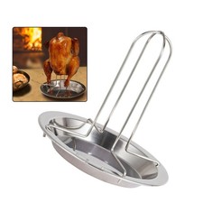 Support de gril rôtissoire à poulet extérieur portable en acier au carbone ou