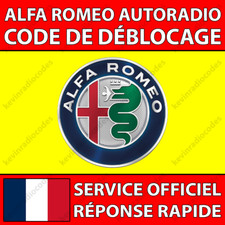 ✅ALFA ROMEO RADIO CODE DE DÉBLOCAGE GIULIETTA MITO 159 147 GT 156 SPIDER BRERA✅