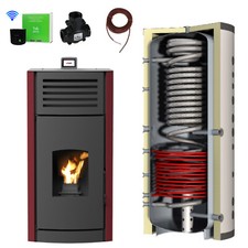 Granulés / Chaudière à Pellets 24 Kw Rouge Avec Hygiene-Pufferspeicher Chauffage