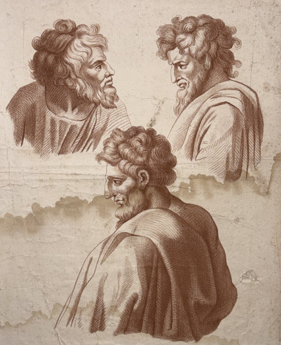 Etudes tetes homme gravure - etudes,