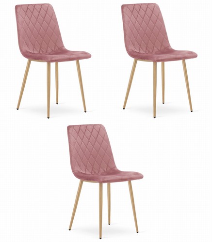 Chaise turin velours rose - -, /