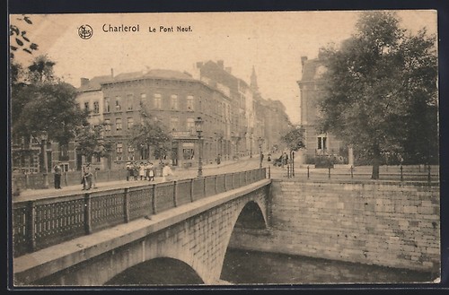 Cpa charleroi pont neuf - charleroi,,