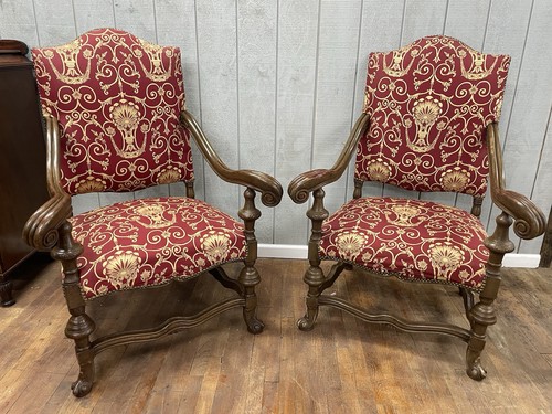 Pair louis xiv bergere - bergere, french