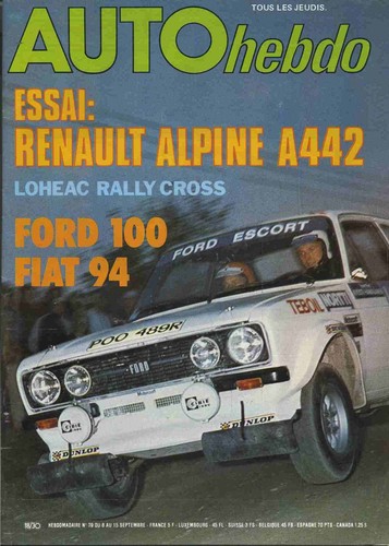 Auto hebdo 09 1977 - auto, gp