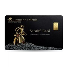 GOLD BAR 0.5 grams 999.9 Gold Heimerle and Meule Secain Card Gold 0.5g Investment