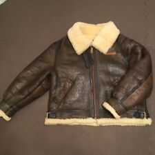 AVIREX B-3 Leather Mouton Jacket Blouson Coat men Size 50 Rare From Japan