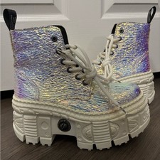 NWOB New Rock M-WALL005-V44 Metallic Boots Size EU 37