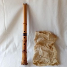 Authentique Shakuhachi 1 Shaku 6 Sun deux pièces ton argent vintage de collec...