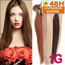 25/50/75/100 EXTENSION DE CHEVEUX POSE A CHAUD 100% NATUREL REMY HAIR 49-60CM 1G