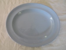 VILLEROY ET BOCH METTLACH GRD PLAT OVALE FAIENCE BLEU PASTEL VERS 1960/1970