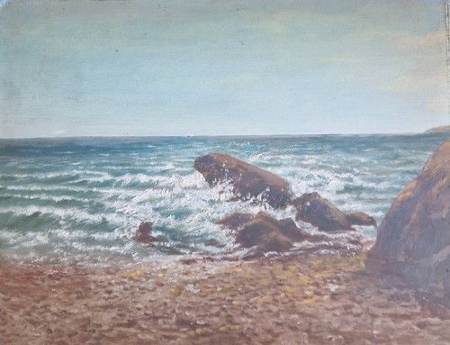 Tableau peinture marine bord - peinture,