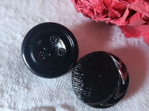 Duo boutons anciens verre - boutons,