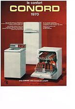 1970 ADVERTISEMENT CONORD laundry machine & wash washer washed refrigerated dishes