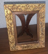 Antique 19th Century Wood Carved Gold Seed Style Photo Door Frame