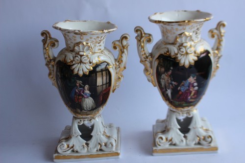 Paire vases porcelaine - de,