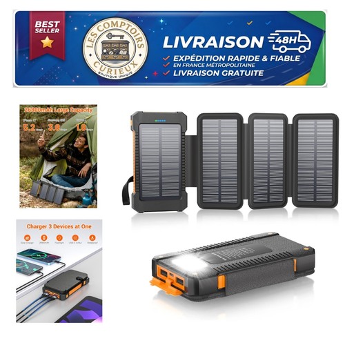 Chargeur solaire 26800mah - solaire,