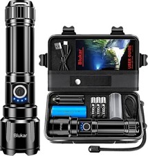 Blukar Lampe Torche LED Ultra Puissante, Lampe de Poche Rechargeable, Torche