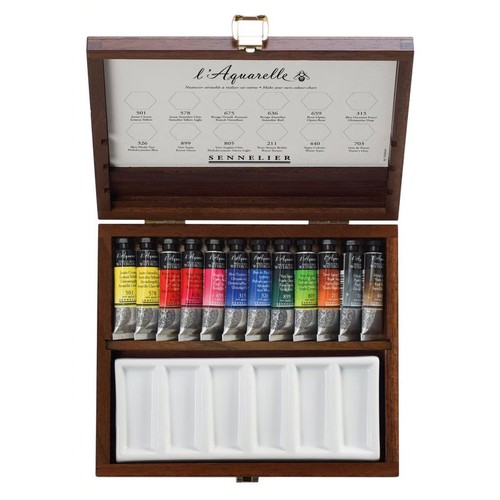 Coffret bois aquarelle - coffret, en