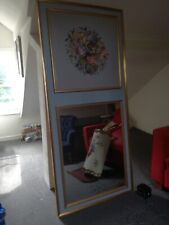 Grand trumeau style Louis XVI, haut de trumeau, tapisserie au petit point