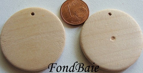 Pendentifs rond 34mm bois - 6,