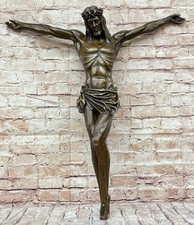 Huge Vintage Church Wall Carved Real Bronze Crucifix Bronze Jesus Corpus Decor