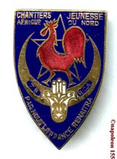 CHANTIER DE JEUNESSE 7° R.C.A.  North Africa Fab Smooth Unmarked Enamel