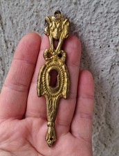 ANTIQUE LOCK KEY ENTRY head belier BRONZE FURNITURE style LOUIS XVI N26D