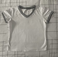 T.Shirt femme blanc bordures