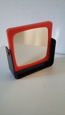 ANTIQUE 1970 VINTAGE DESIGN BLACK ORANGE DECORATING PSYCHE MAGNIFYING MIRROR